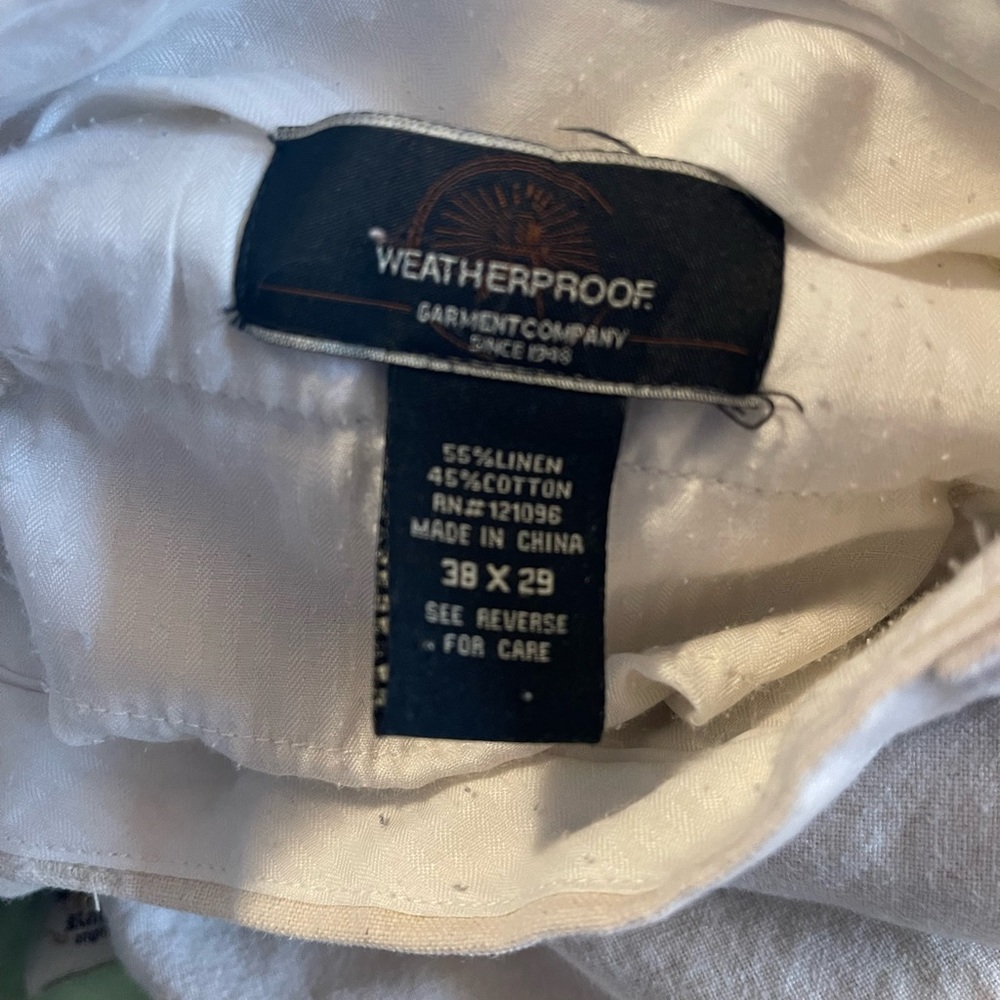 Weatherproof cotton/linen long pants